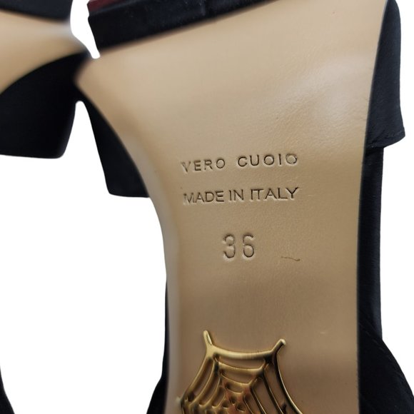 Charlotte Olympia Wallace Bow-Back Satin Evening Sandal - Black - Picture 5 of 7